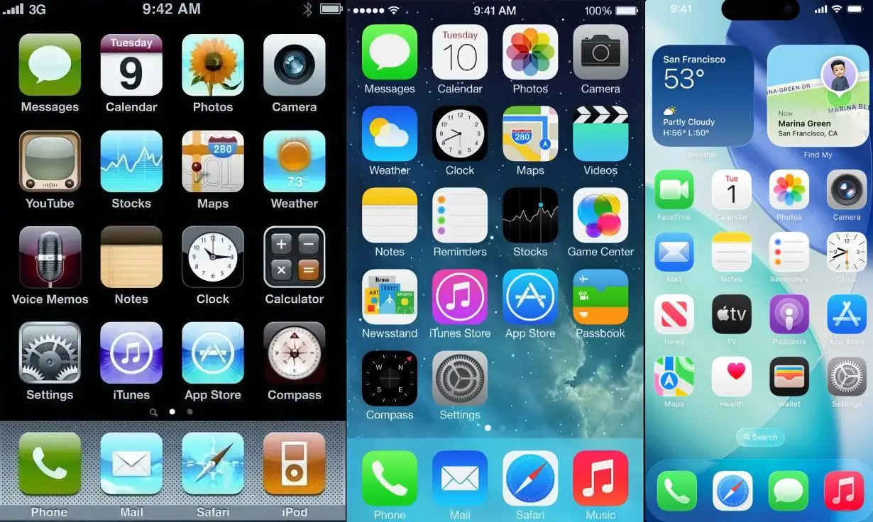 iOS 6 与 iOS 7 同一界面的对比